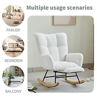 Streamdale Modern Nursery Rocking Chair w/ High Backrest (White)