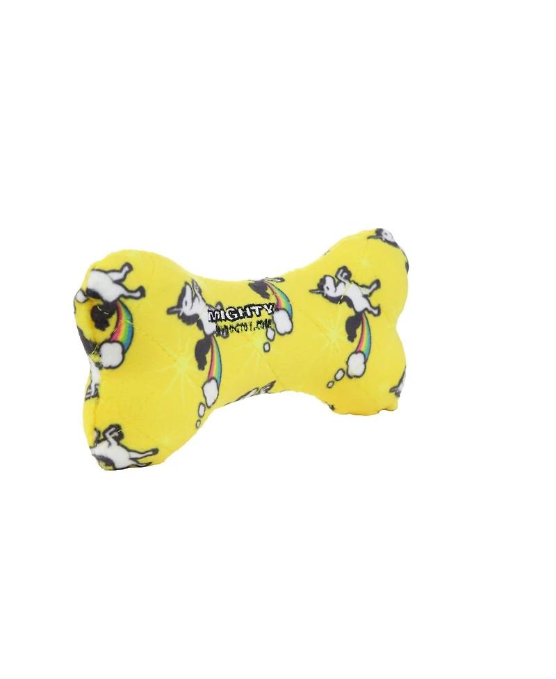 Mighty Medium Bone Unicorn, Durable Squeaky Dog Toy