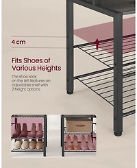 Songmics Home Entryway Hall Tree with Bench & Shoe Storage, Stone Gray & Ink Black