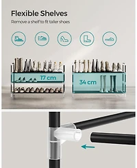 Songmics Home Modern 3 Tiered Shoe Rack for Closet and Entryway, Black