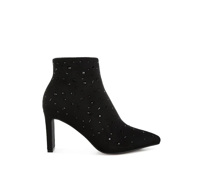 Sakura Diamante Embellished Microfiber Boots