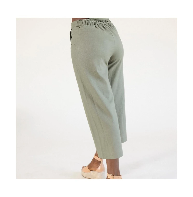 Poplinen Plus Size Nin Linen Pant