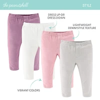 The Peanutshell Baby Girls Jeggings, 4-Pack