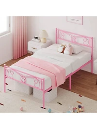 gaomon Metal Platform Bed Frame With Headboard And Footboard, Steel Slat Support And Mattress Foundation, No Box Spring Needed