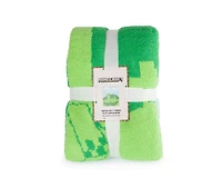 Level Up Minecraft Creepers and Trees 50x60 Feather Knit Throw Blanket