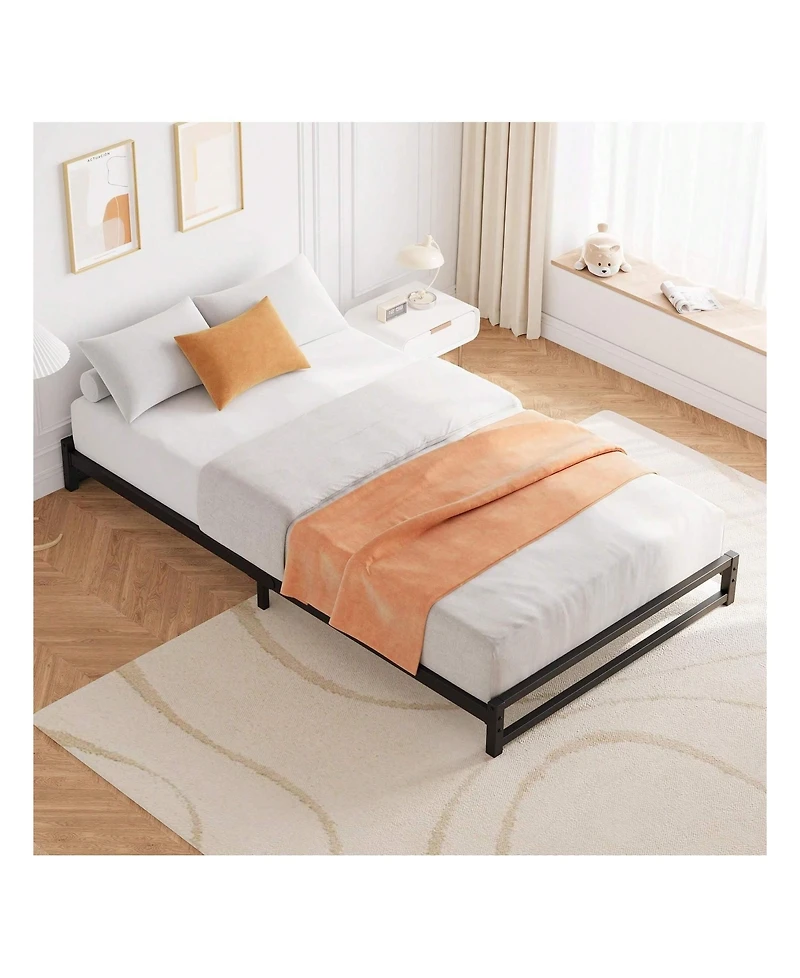 gaomon 6 Inch Metal Platform Bed Frame With Steel Slat Support, Mattress Foundation And No Box Spring Needed, Easy Assembly