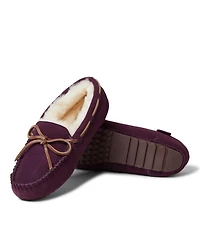 Fireside By Dearfoams Women's Victoria Genuine Shearling Moccasin Slipper
