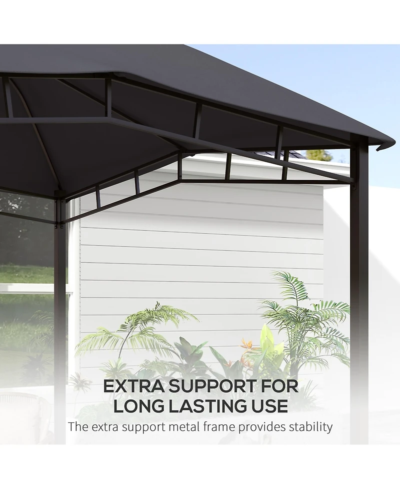Outsunny 10' x 10' Grill Gazebo Canopy, Geodesic Look, Steel Frame,