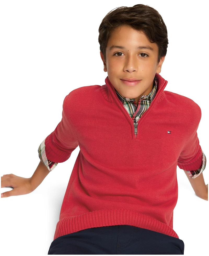 Tommy Hilfiger Toddler and Little Boys Solid 1/4 Zip Sweater