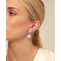 UNOde50 Sterling Silver Metal Clad Cultivated Pearl Earrings