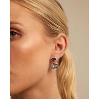 UNOde50 Sterling Silver Plated Metal Alloy and White Crystal Earrings