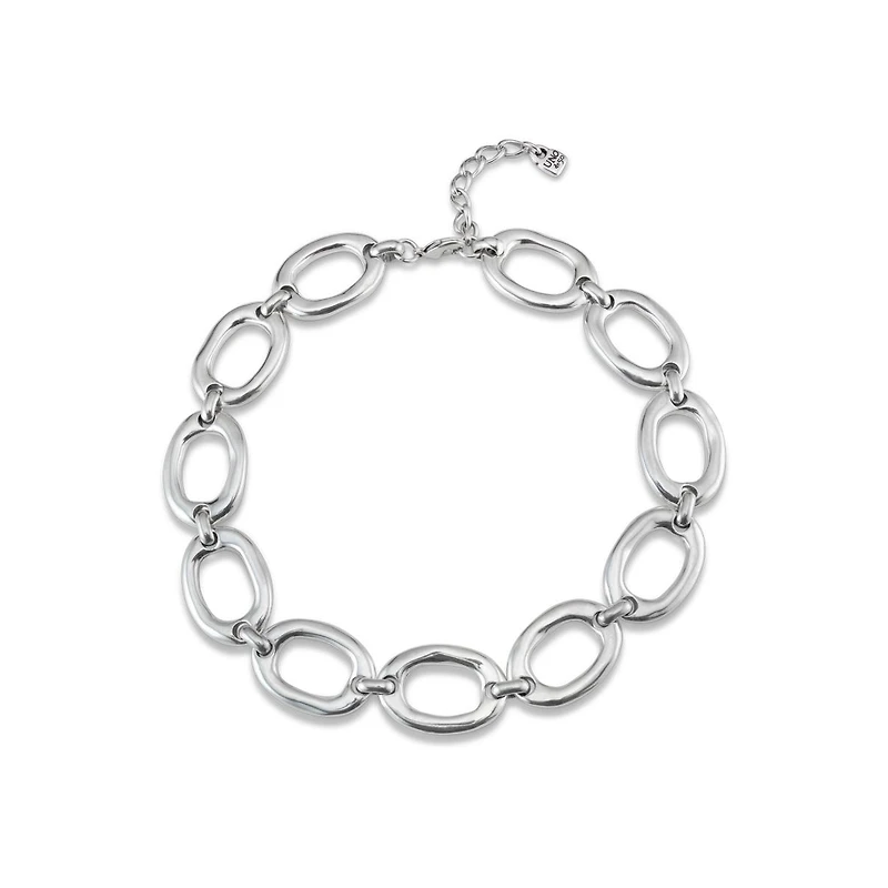 UNOde50 Sterling Silver Plated Metal Alloy Oval Links Necklace