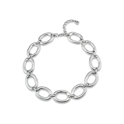 UNOde50 Sterling Silver Plated Metal Alloy Oval Links Necklace