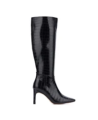 Women's Isabelle Croc Embossed Knee-High Boots Dress