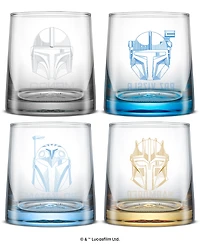 JoyJolt Star Wars The Mandalorians Short Drinking Glasses, Set of 4