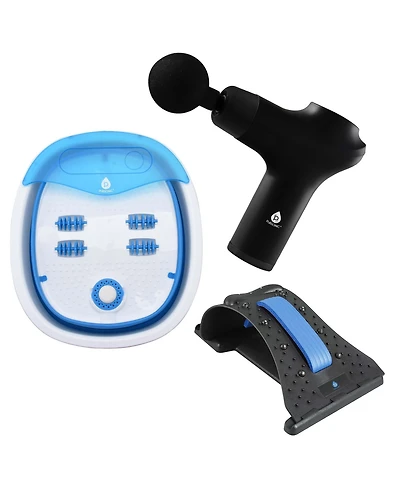 Pursonic Head-to-Toe Relaxation Bundle: Massage Gun, Neck & Shoulder Stretcher, Foot Massager