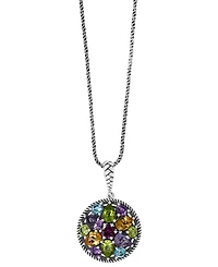 Effy Multi-Gemstone Disc 18" Pendant Necklace (7-1/3 ct. t.w.) in Sterling Silver