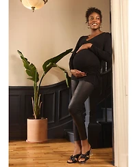Women's Secret Fit Over the Belly Coated Full Length Legging - Motherhood Maternity