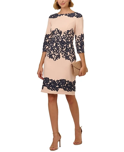 Adrianna Papell Women's Lace-Print Sheath Dress