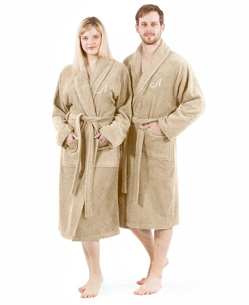 Linum Home Font 100% Turkish Cotton Unisex Terry Bathrobe