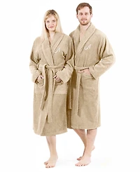 Linum Home Font 100% Turkish Cotton Unisex Terry Bathrobe