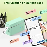 Polono P31S Label Maker Machine with Tape, Portable Thermal Printer, Bluetooth Printer for Organizing Storage Office Home, Sticker Make