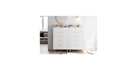 gaomon White Dresser, Modern 5 Drawer Dresser for Bedroom with Gold Handle and Large Drawer