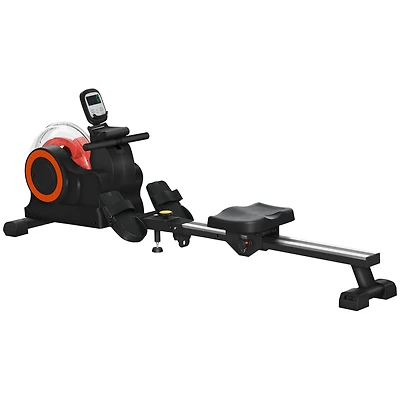 Soozier Foldable Water Rowing Machine with Wheels for Home Gym,