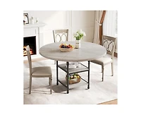 47-Inch Round Dining Table for 4: Featuring a 1.59-Inch Thick Top