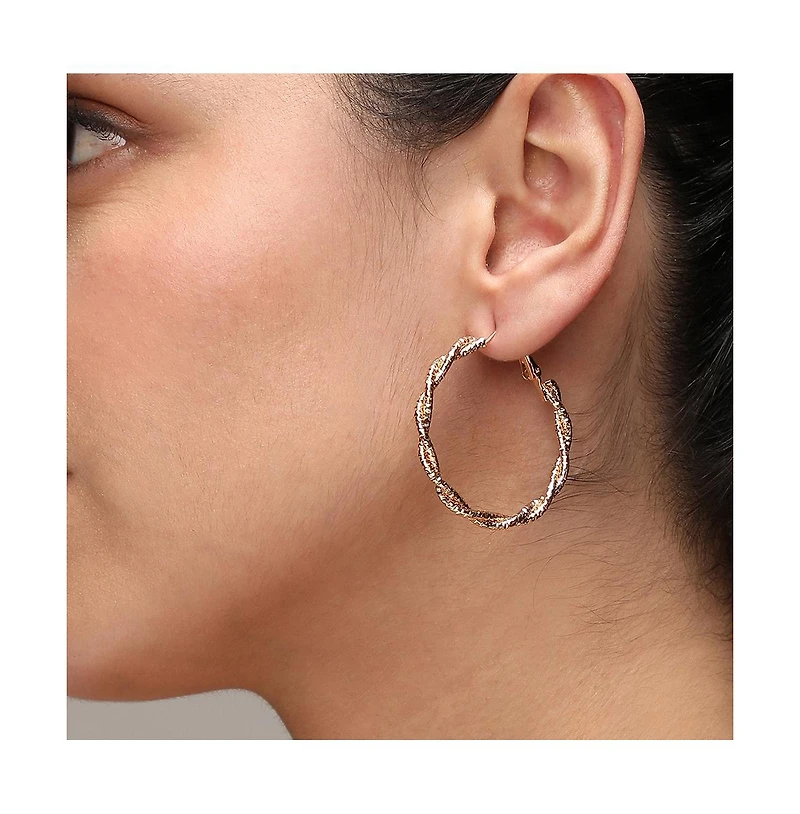 Sohi Women's Twisted Hoop Earrings