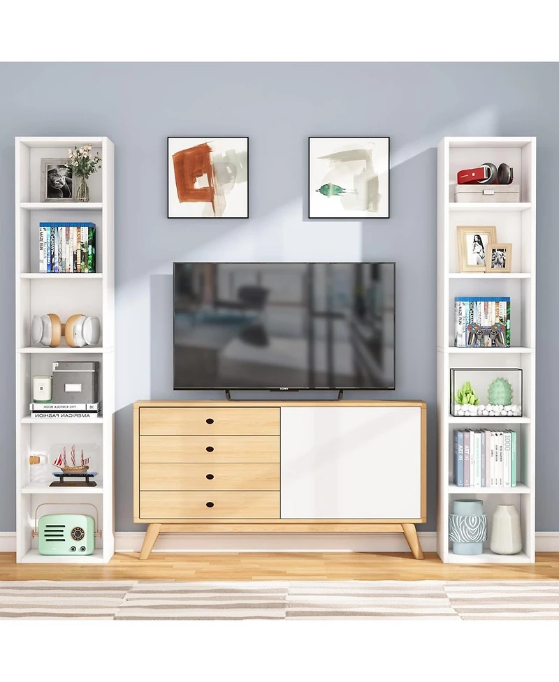 Tribesigns 70.9 Inch Tall Narrow Bookcase with Storage, 6 Tier Cube Display Shelves for Home Office