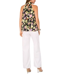 Vince Camuto Women's Printed Twist-Front Keyhole Halter Tank Top