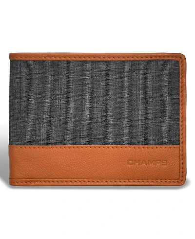 Champs Men's Denim Collection Leather Bi-Fold Wallet
