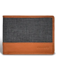 Champs Men's Denim Collection Leather Bi-Fold Wallet