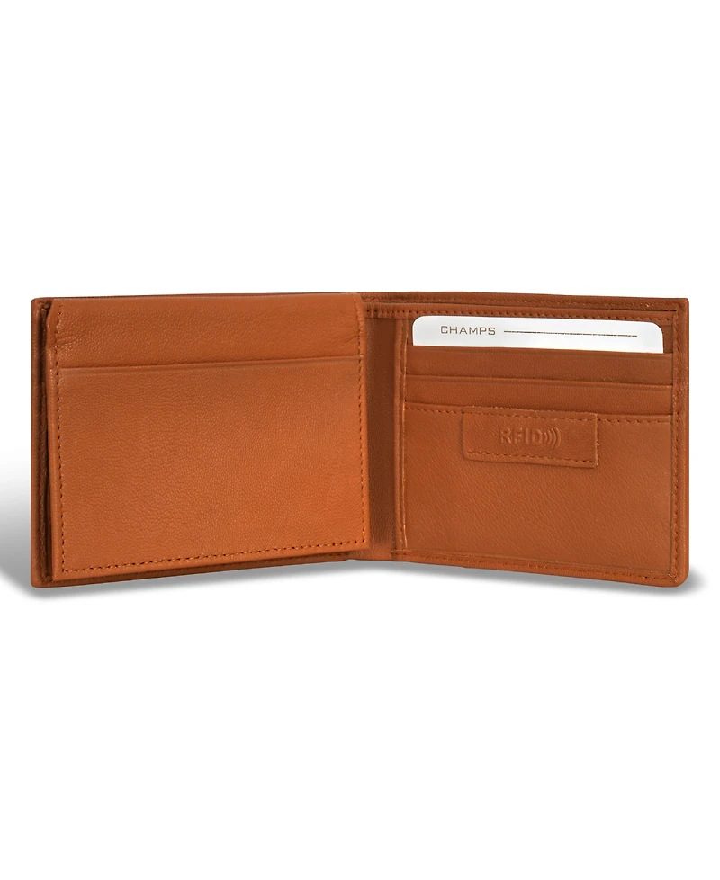 Champs Men's Denim Collection Leather Top Wing Wallet