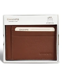 Champs Men's Onyx Collection Leather Zip Card Case
