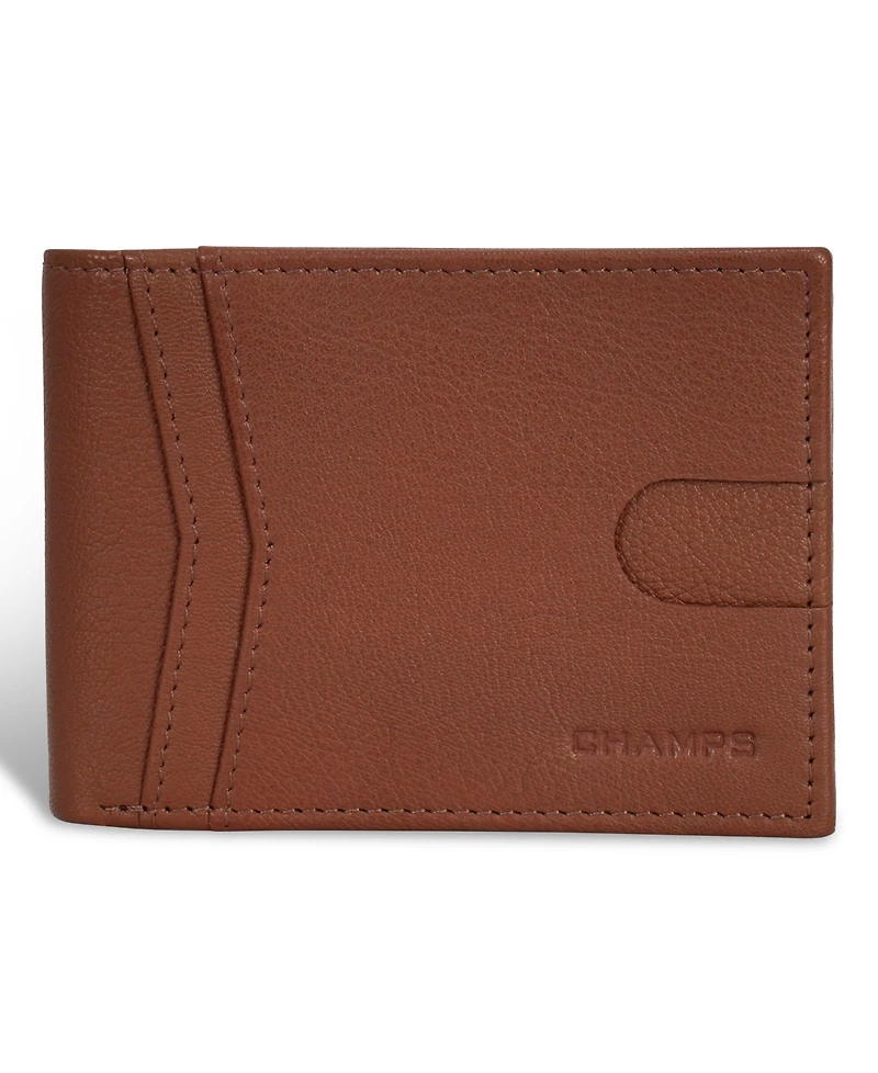 Champs Men's Onyx Collection Leather Access Top Wing Wallet