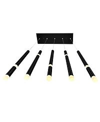 Cwi Lighting 26" Metal Flute 5 Light Led Chandelier