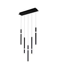 Cwi Lighting 26" Metal Flute 5 Light Led Chandelier