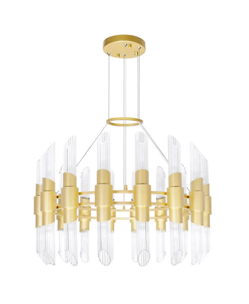 Cwi Lighting 22" Metal Croissant Light Chandelier
