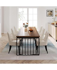 Tribesigns 78.74" Long Rectangle Industrial Dining Table for 6-8 Person, Dining Table Wood Kitchen Table with Heavy Duty Metal Frame