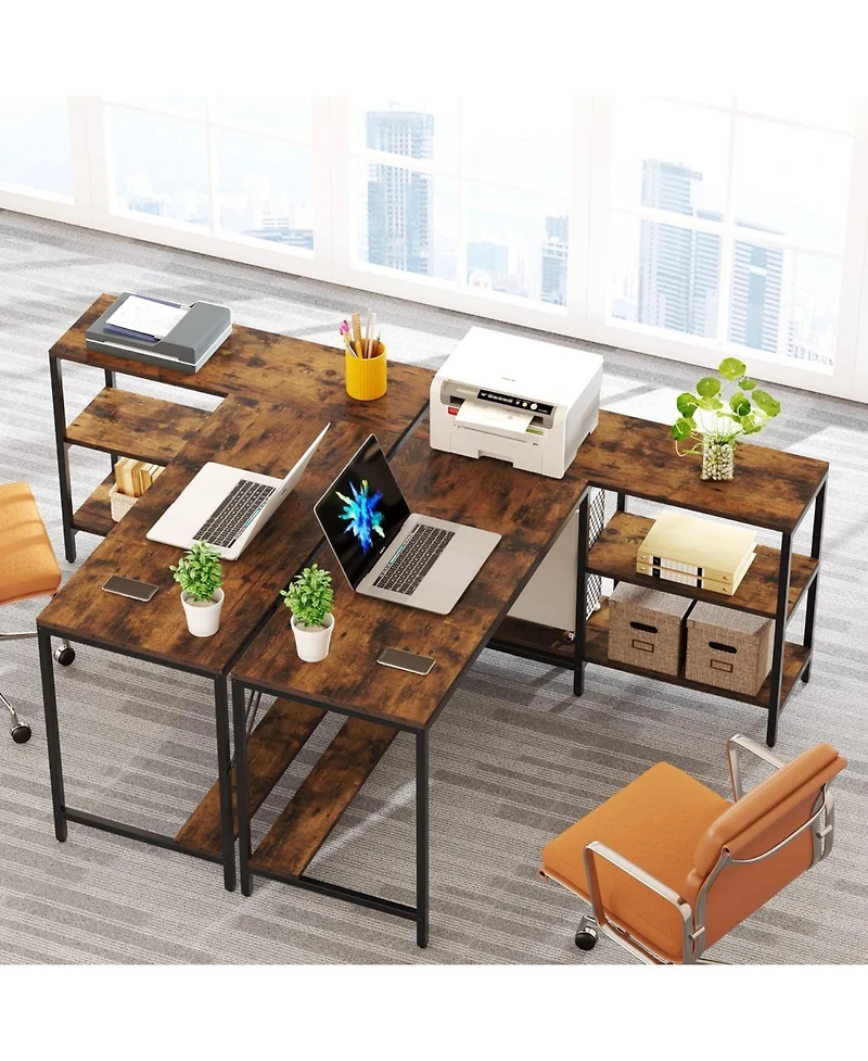 Tribesigns L Shaped Desk with Storage Shelves, Reversible Computer Desk Gaming Desk for Home Office Workstation