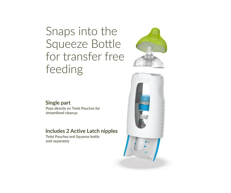 Kiinde Twist Active Latch Nipple - Medium Flow (2-pack)