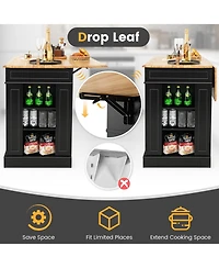 Sugift Kitchen Island with Storage and 3-Level Adjustable Shelves