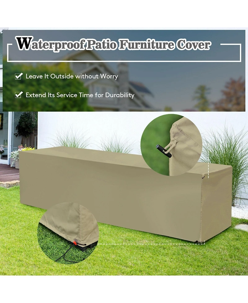 Sugift 8 Pieces Patio Rattan Storage Table Furniture Set