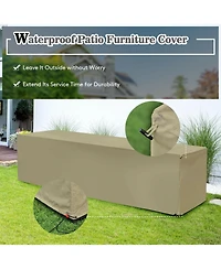 Sugift 8 Pieces Patio Rattan Storage Table Furniture Set