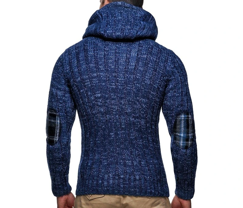 Leif Nelson Men s Knitted Pullover | Long-Sleeved Slim fit Hoodie Basic Winter Hoodie-Sweater for