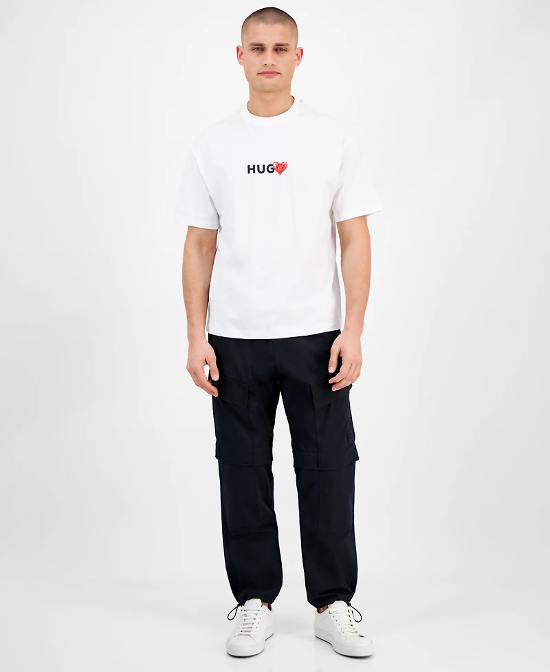 Hugo by Hugo Boss Men's Dewdam 10258021 01 Relaxed-Fit Graphic T-Shirt