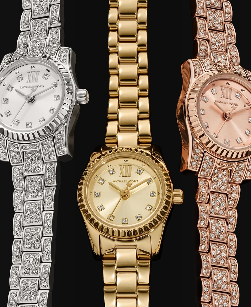 Michael Kors Women's Lexington Three-Hand Rose Gold-Tone Stainless Steel Watch 19mm