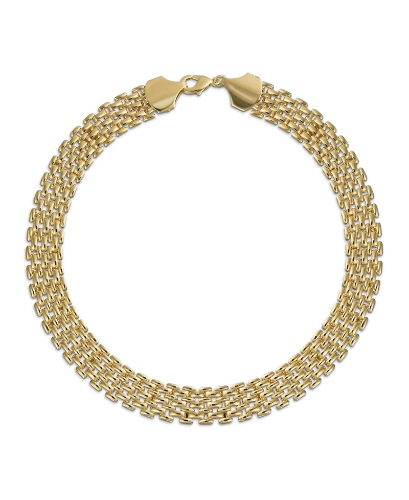 Bling Jewelry Jewelry Set Classic Panther Link Collar Necklace and Bracelet Yellow Gold Plated